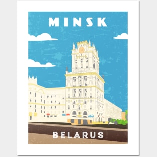 Minsk, Belarus.Retro travel poster Posters and Art